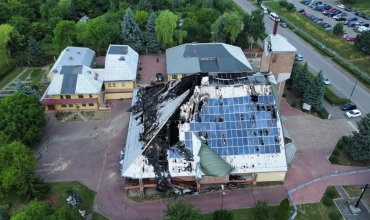 Skutki pożaru - zdjęcia z drona